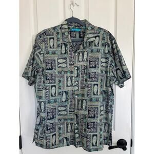 Tori Richard Large Short Sleeve Button 100% Cotton Lawn Hawaiian Aloha